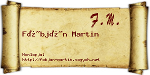 Fábján Martin névjegykártya