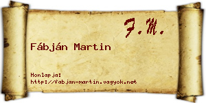 Fábján Martin névjegykártya