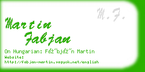 martin fabjan business card